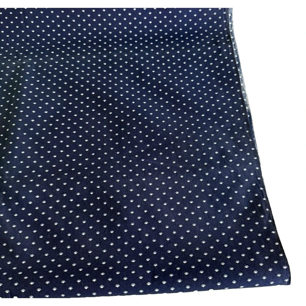 Vintage Tiny Paw Print Fabric Navy Blue Cotton Quilting Sewing Calico 2yd+